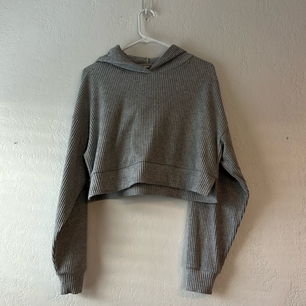 Alo ribbed crop hoodie